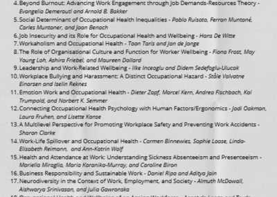 List of the 22 chapters of the EAOHP textbook